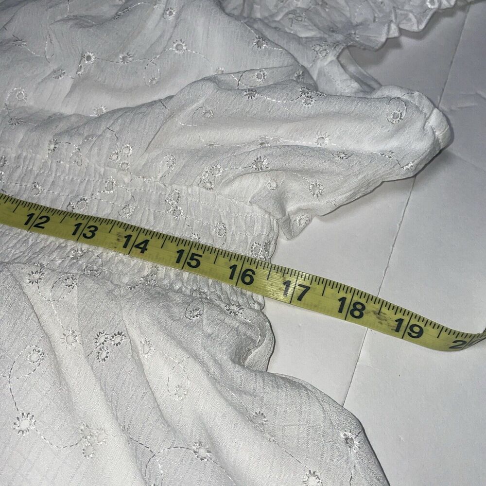 LULUS Romper Jumpsuit White Embroidered Eyelet Size XL NWT New - Picture 12 of 14